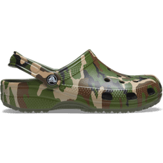 Green - Women Outdoor Slippers Crocs Classic Printed Camo Clog - Army Green/Multi