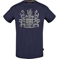 Aquascutum Check Aldis Crest T-shirt - Navy Blue