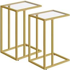 Gold Tables Hoobro C Shaped Tempered Snack Small Table