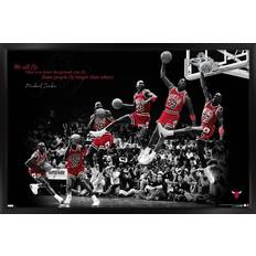 Trends International Jordan Chicago Bulls 35.75'' 24.25'' Fly Framed Art