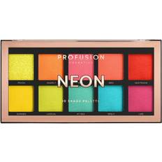 ProFusion cosmetics neon 10 shade palette, multicolour