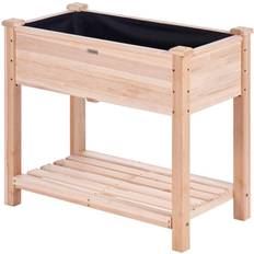 VEVOR Raised Garden Bed 33.9 18.1 Wooden Planter Box with Hooks on the Side