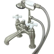 Kingston Brass CC611T8 7 Vintage Deck Mount Tub Filler with Hand Shower Lever Grey