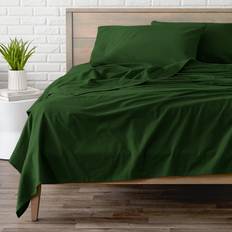 Bare Home Cotton Flannel Heavyweight Bed Sheet Green