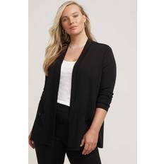 Anne Klein Plus Open-Front Cardigan Black Black