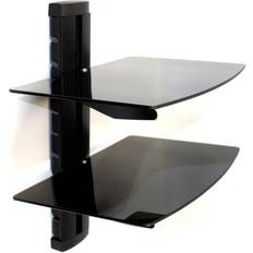 Maison & White Tempered Black Glass Floating Wall Shelf