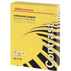 Office Depot Coloured Card Intense Yellow A4 160gsm Pack