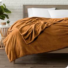 Bare Home Microplush Fleece Blankets Brown