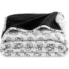 Bare Home Printed Sherpa Fleece Blankets Black (228.6x)