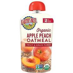 Earth's Best Organic Stage 2 Baby Food Apple and Peach Oatmeal Pouch