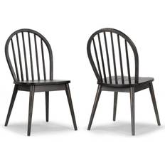 Glamour Home Set of 2 Astra Black Kitchen Chair