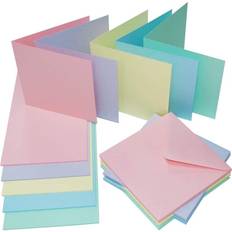 Craft UK 2308-6x6' Assorted Pastel Cards & Envelopes Pack of 40