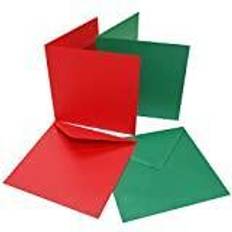 Craft UK Cards & Envelopes 6x6 Inch Red & Green