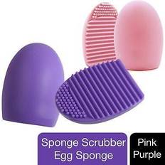 Envie Silicone egg sponge scrubber make-up brush cleaner pink/purple