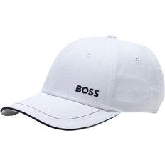 Hugo Boss Women Accessories HUGO BOSS Cotton-Twill Cap with Curved Logo - White