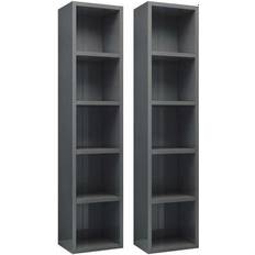 Shelves Shelving Systems vidaXL CD Cabinets Shelving System 21x93.5cm 2pcs
