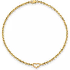 Gold Anklets Macy's Open Heart Rope Anklet - Gold