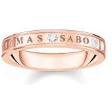 Thomas Sabo Ring with white stones rose gold plated white TR2253-416-14-54