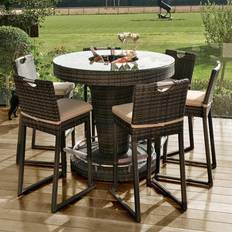 Brown Outdoor Bar Sets Maze Rattan Brown 6 Outdoor Bar Set