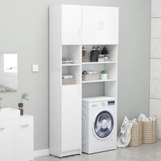 MDF Wall Bathroom Cabinets vidaXL Waschmaschinenschrank-set Weiß Spanplatte