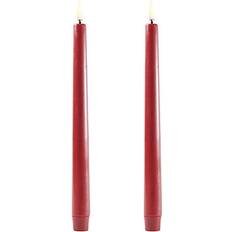 Uyuni Conical Carmine Red LED Candle 25cm 2pcs