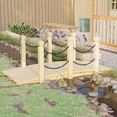 vidaXL Garden Bridge with Chain Railings 150x67x56cm