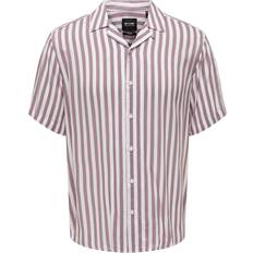 Men - Viscose Shirts Only & Sons Regular Fit Resort Collar Shirt - Night/Nirvana
