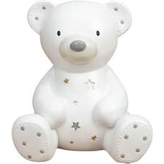 White Piggy Banks Kid's Room Bambino white resin money box teddy bear with
