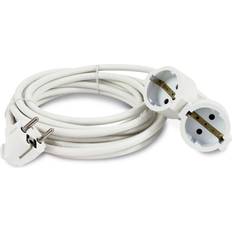 White Extension Cords REV Schutzkontakt-Verlängerung Doppelkupplung, 5 m, weiß