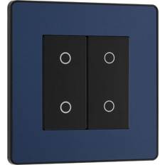 Blue Wall Dimmers BG Evolve Matt Blue 200W Double Touch Dimmer Switch 2-Way Master PCDDBTDM2B