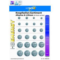 Heitech knopfzellen-sortiment 'alkaline & lithium' 24 stück