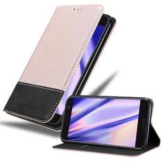 Gold Wallet Cases Cadorabo ROSE GOLD BLACK Case for HTC 10 One M10 case cover