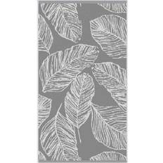 Fusion Matteo Leaf Jacquard Print Bath Towel Grey