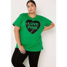 PINK Campus Short Sleeve Tee, Green, Women's Tops