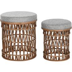 Bamboo Stools Dkd Home Decor 40 Brown Bamboo Tropical Foot Stool