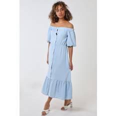 Bardot Button Through Maxi Dress