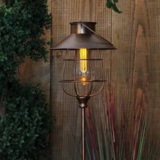 Noma Solar Copper Vintage Style Stake Lantern Garden Ground Lighting