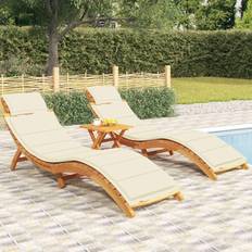 Garden & Outdoor Furniture vidaXL Sun Loungers 2 Cream