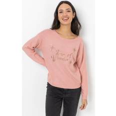 Roman Star Motif Embellished Christmas Jumper in Pink