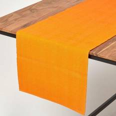 Homescapes Cotton Plain Tablecloth Orange