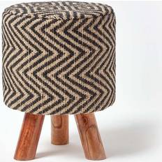 Homescapes Modern Style Diamond Jute Foot Stool