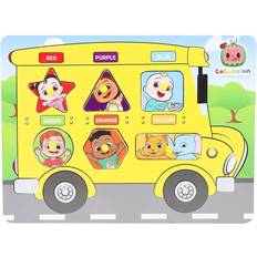 Knob Puzzles CoComelon Wooden Bus Puzzle Peg Board