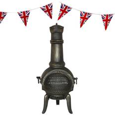 MonsterShop Cast Iron Chiminea Garden Heater Log Fire Pit Burner