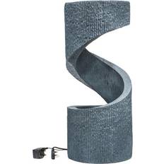 Blue Garden Decorations Ivyline Outdoor Spiral Water Feature Cement