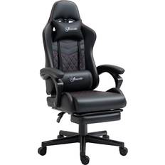 Black leather recliner chair Vinsetto Racing Gaming Chair - Black