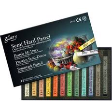 Mungyo Gallery Semi-Hard Pastels Cardboard Box Set of 12 Assorted Colors