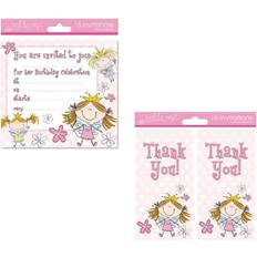 The Home Fusion Company Pack of Girls 16 Fairy's Invitations & 16 Matching Thank you Cards Birthday Parties