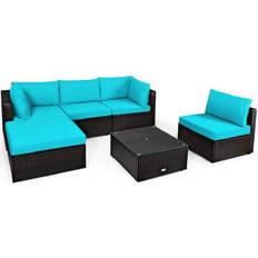 Costway 6PCS Cushioned Sectional Outdoor Lounge Set