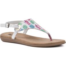 White Mountain London Women's Flat Sandals Rainbow, Fab- Textile Rainbow/Multi/Fab- Textile