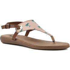 White Mountain London Women's Flat Sandals Green, Fab- Textile Green/Multi/Fab- Textile